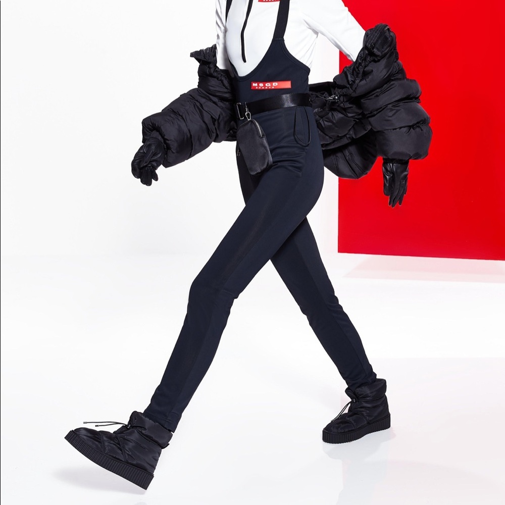 NWT Black MSGD Sports Contrast Ski Salopette